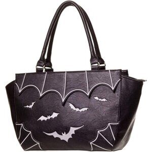 Women's Bats Handbag Dark Gothic Purse Alternative Shoulder Bag White Black